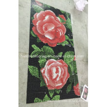 Padrão de flor de rosas Padrão de mosaico de vidro Mulei de parede (HMP643)